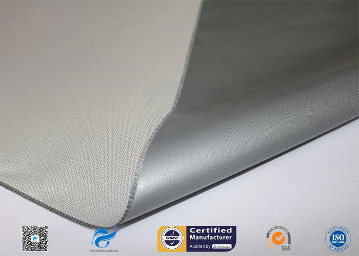 0.45mm High Temperature Resistant Silver Grey Silicone Coated Fiberglass Cloth