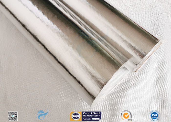 Moisture Proof 450g Durable Aluminium Foil Fiberglass Fabric Silver Laminated