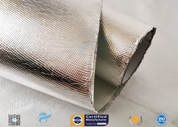 Hose Silver Heat Resistant Fabric / Aluminum Foil Fiberglass Composite Fabric