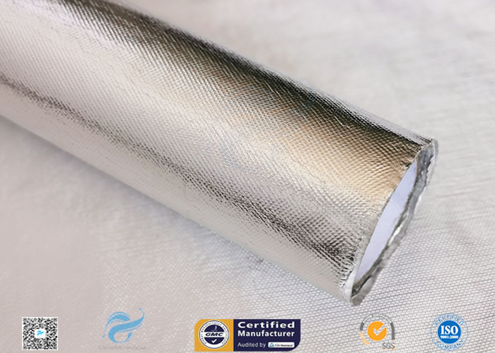 Hose Silver Heat Resistant Fabric / Aluminum Foil Fiberglass Composite Fabric